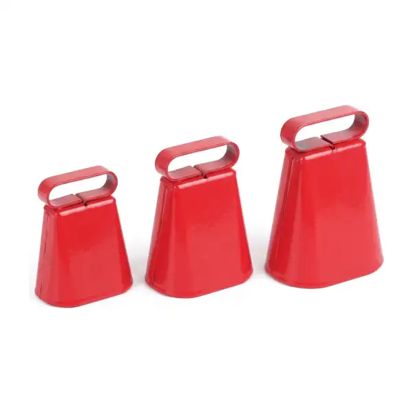 Sonnaillons rouges pour chien de chasse, tailles 1, 2 et 3 (hauteur 45, 55 ou 65 mm)