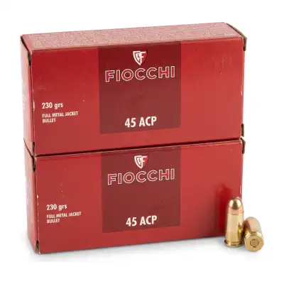 Fiocchi .45 ACP FMJ 230 grains, lot de 2 boîtes de 50
