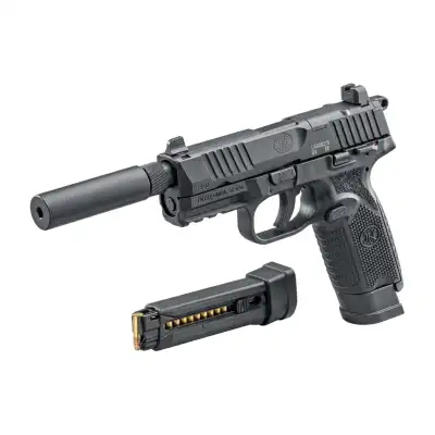 FN Herstal 502 Tactical noir avec modérateur de son IR22, pistolet .22 LR