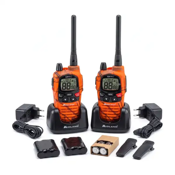 Lot de 2 talkies-walkies Midland G9 Pro orange, version export 5 W