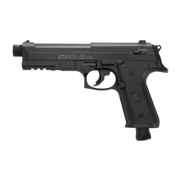Pistolet CO2 LTL Alfa 1 calibre .50 : pack 100 billes et laser (catégorie D)