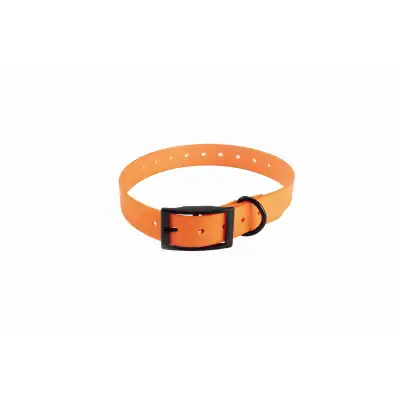 DESTOCK Collier Orange fluo Sangle PU polyuréthane boucle noire Compatible GARMIN