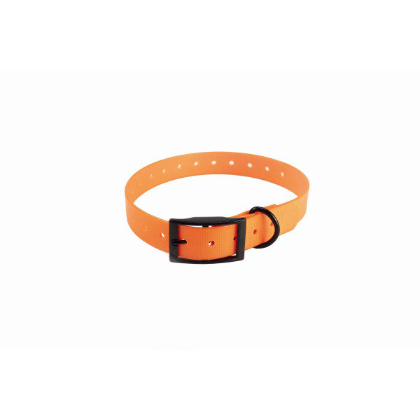 Collier Orange fluo Sangle PU polyuréthane boucle noire Compatible GARMIN