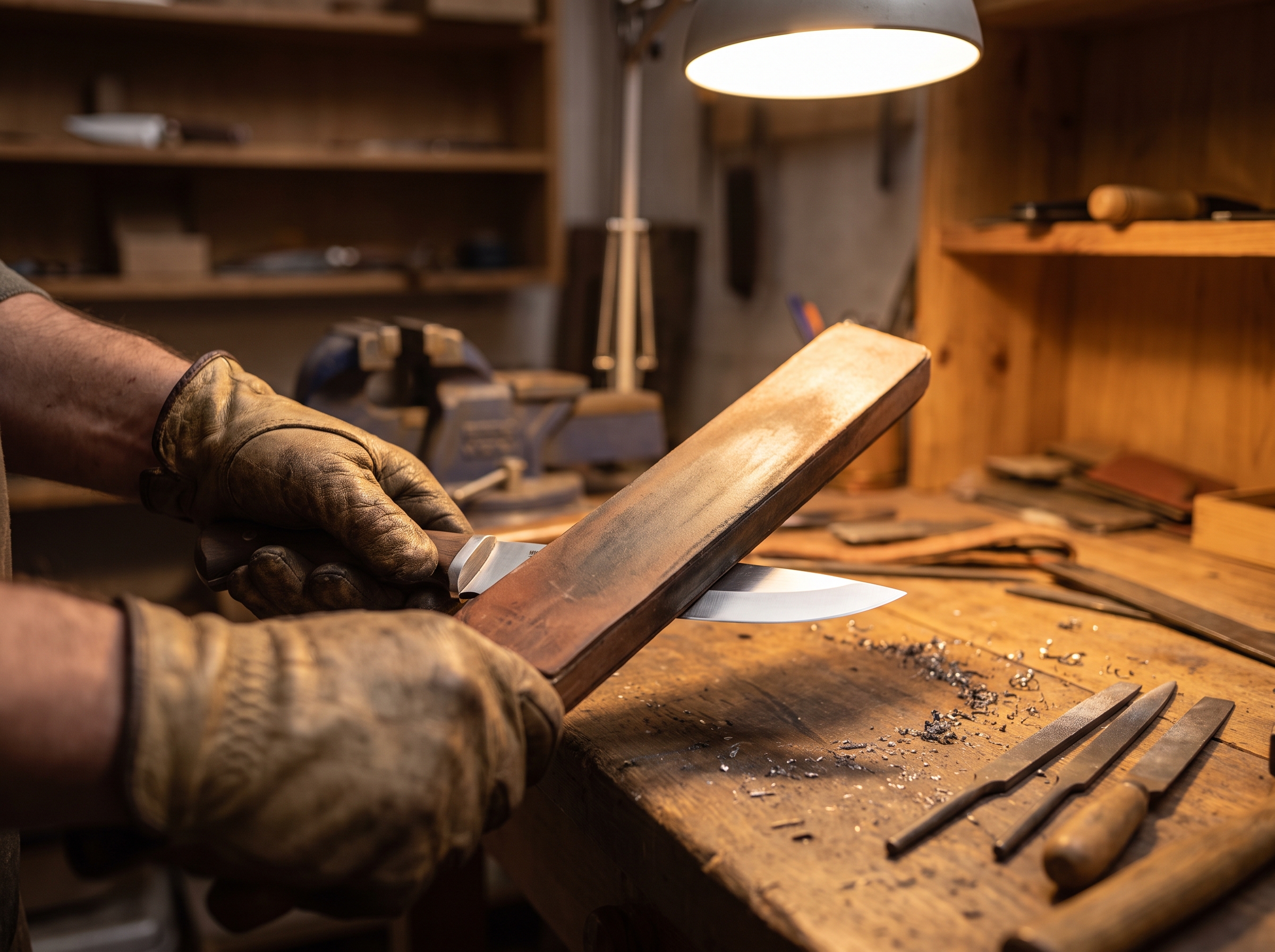 Fabrication artisanale d'un couteau de chasse en coutellerie française