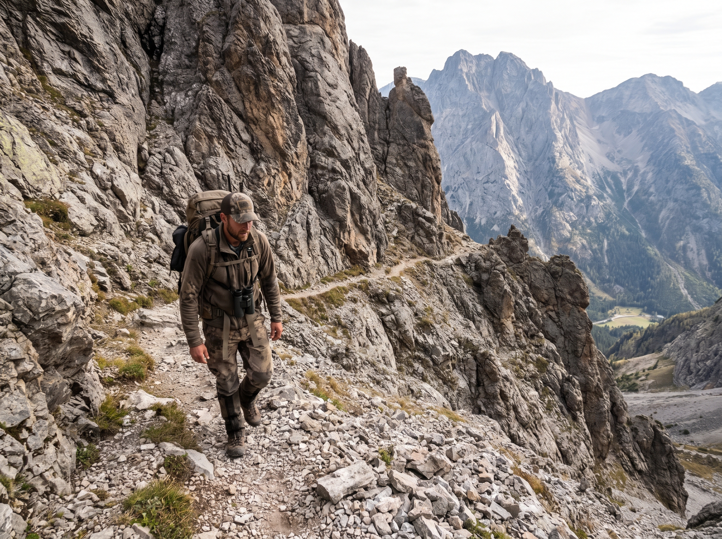 Chasse à l'approche en terrain montagneux