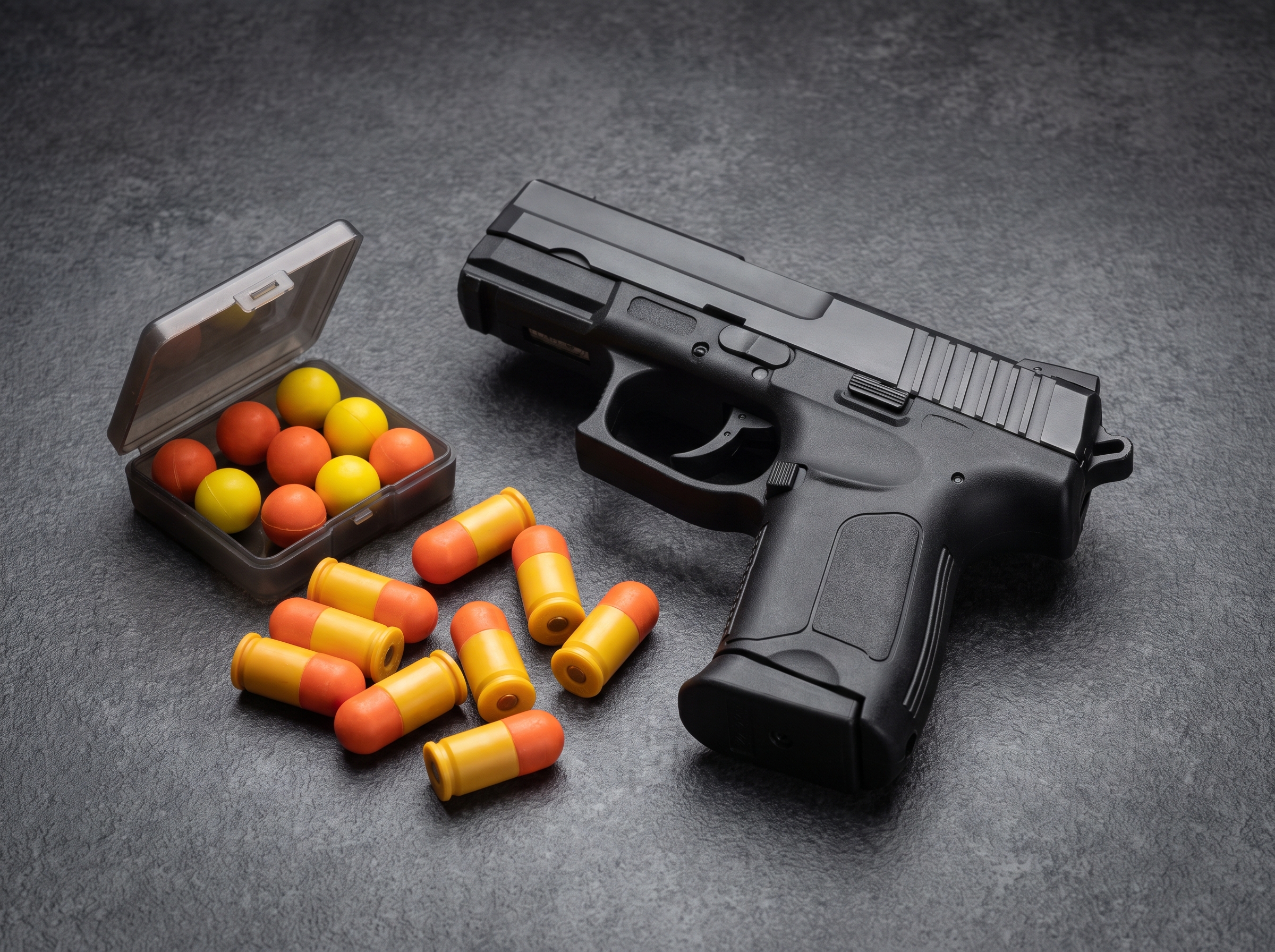 Munitions à billes en caoutchouc calibre .50 pour pistolet de défense